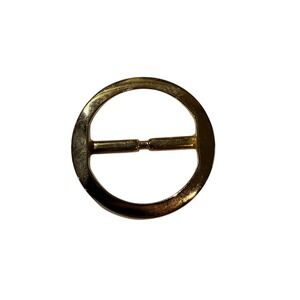 Gold Tone Round Loop Belt Buckle – Metal Accessory Bag Purse Charm DMP